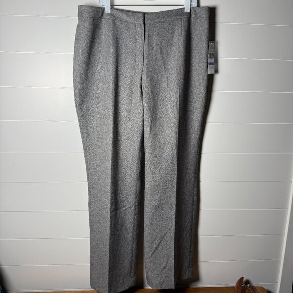 NWT Le Suit Pant Suit Grey Stone Wide Pants 3 Button Blazer Sz 18 - Picture 8 of 14